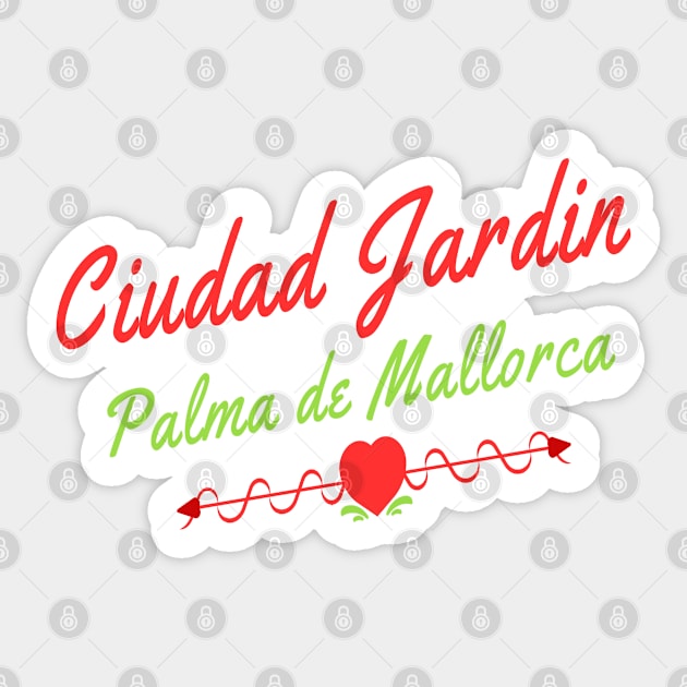 Ciudad Jardin, Palma de Mallorca Spain Sticker by Papilio Art